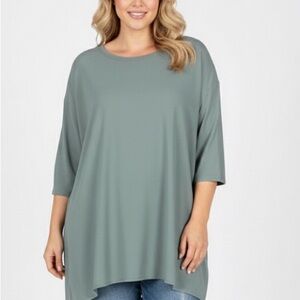 Wynne Layers Light Green Sheer Tunic Top Lagen Look Layering Ladies XL